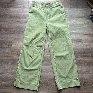 Green Gap Wide Leg High Rise Chino Pant
